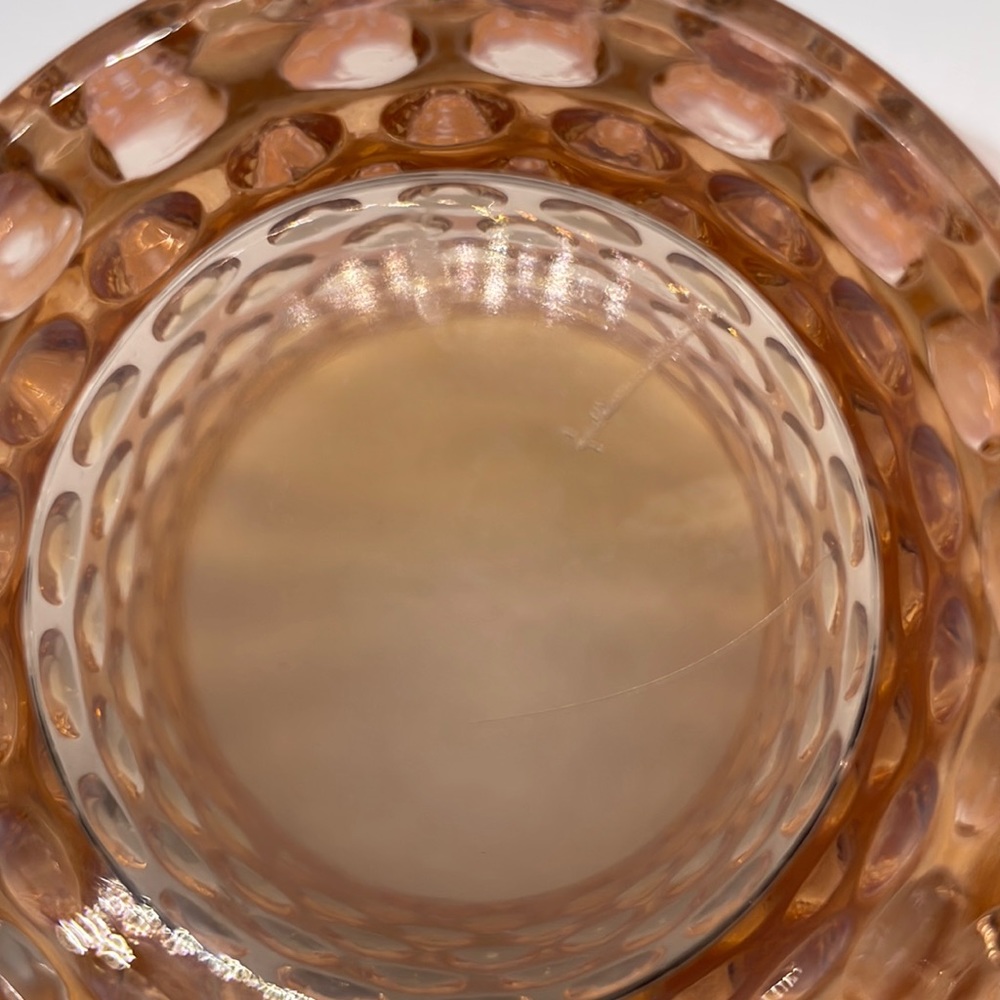 Duncan Miller vintage pink opalescent hobnail ruffle hat. - Picture 4 of 11